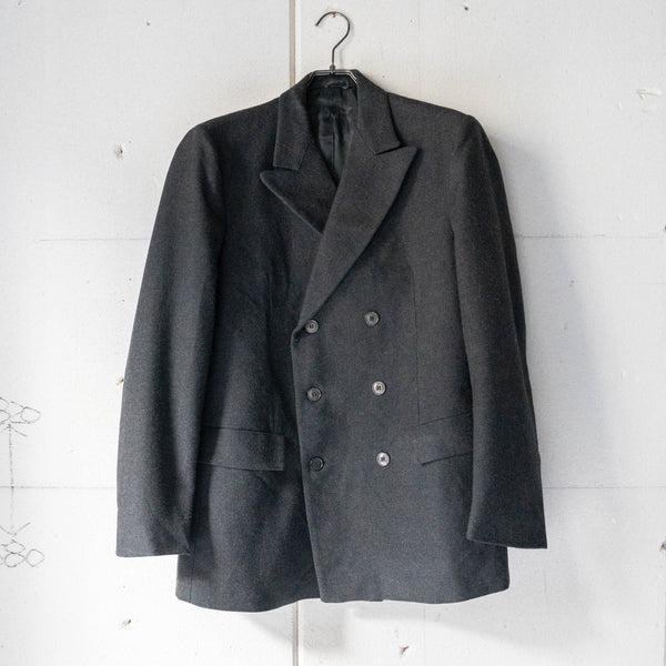 1980s Italian military dark gray wool set up 'dead stock' -6 button-