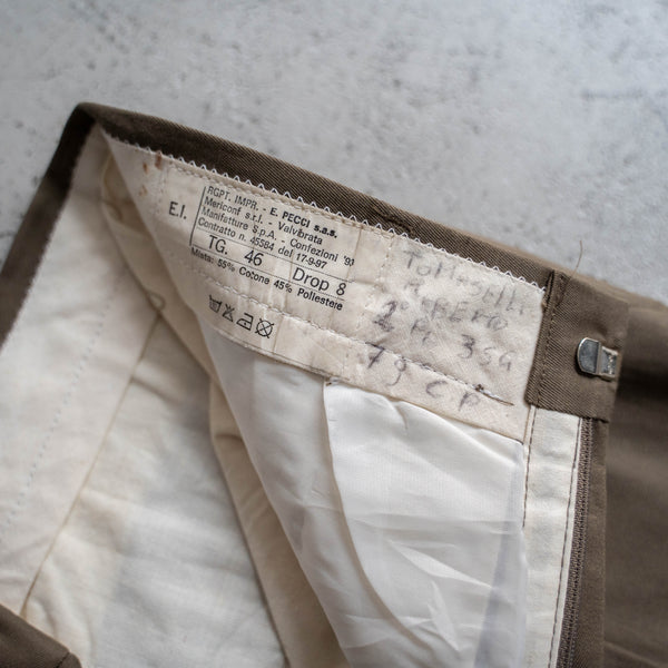 1990s Italian military dark brown chino slacks