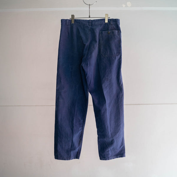 1950s France blue cotton twill work pants -good dirt-