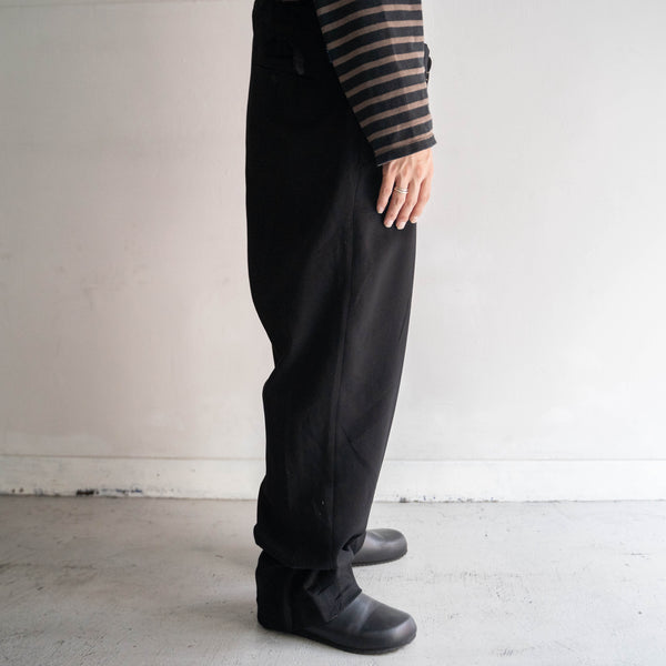 1940s French black color wool slacks 'with buckle back'