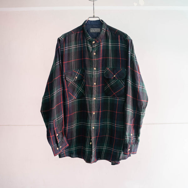 1990s black watch no collar l/s shirt