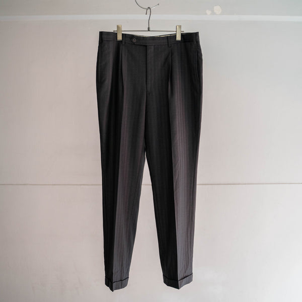 2000s Japan vintage gray stripe summer wool slacks
