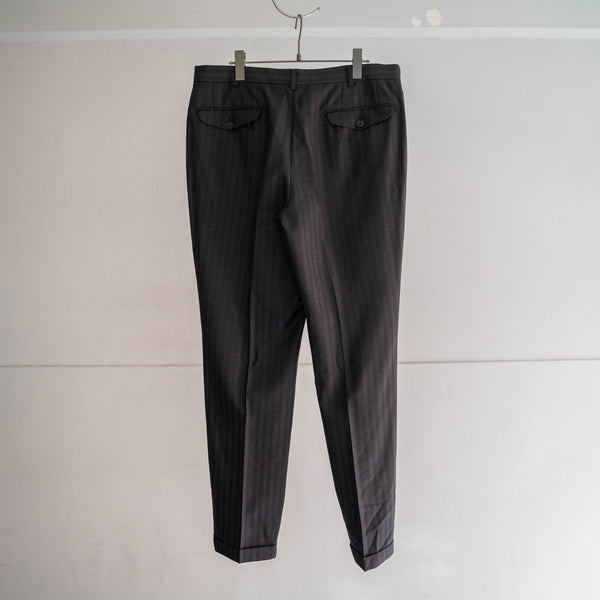 2000s Japan vintage gray stripe summer wool slacks