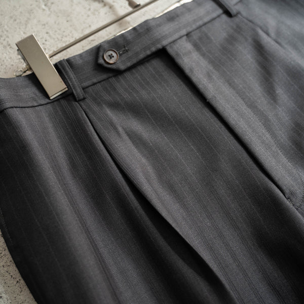 2000s Japan vintage gray stripe summer wool slacks