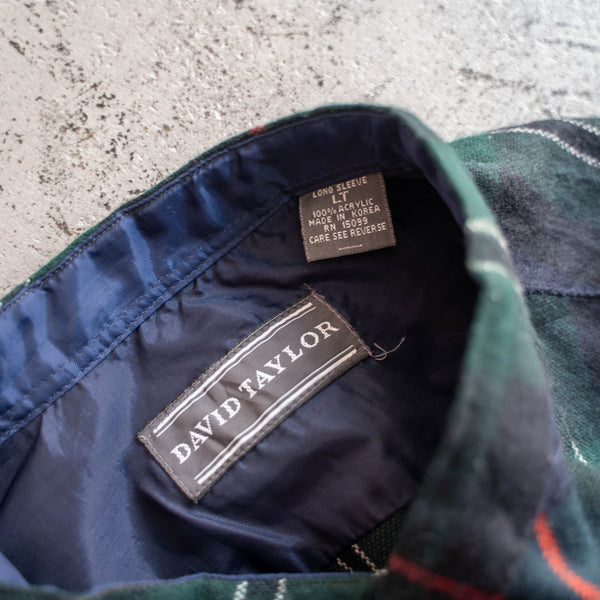 1990s black watch no collar l/s shirt