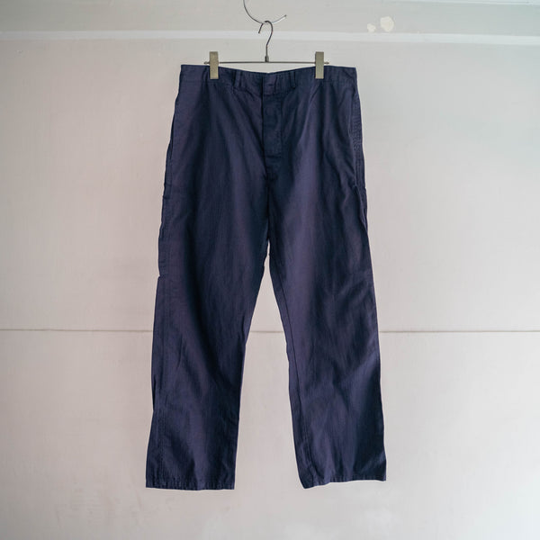 1970-80s Europe navy HBT work pants with cinch back
