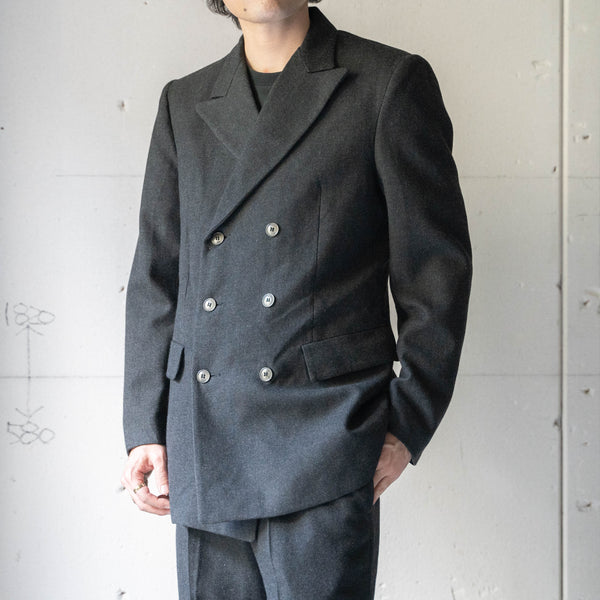 1980s Italian military dark gray wool set up 'dead stock' -6 button-