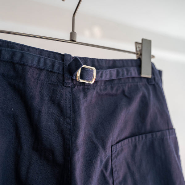 1970-80s Europe navy HBT work pants with cinch back