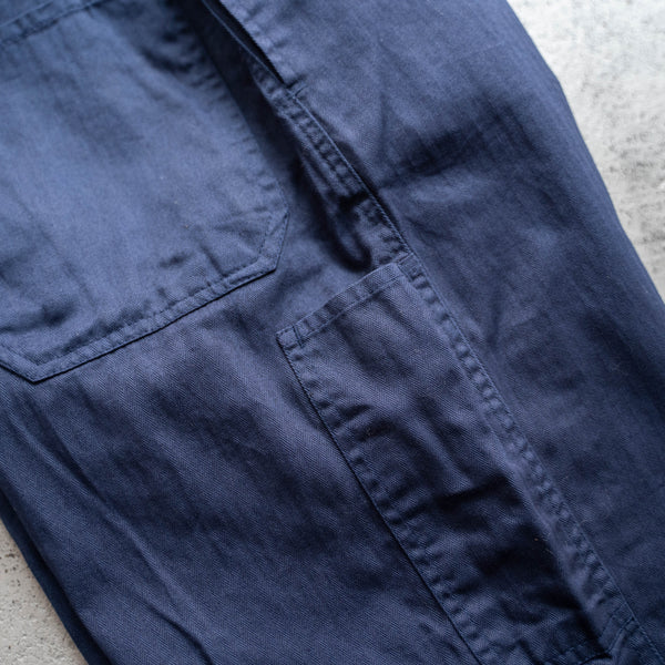 1970-80s Europe navy HBT work pants with cinch back