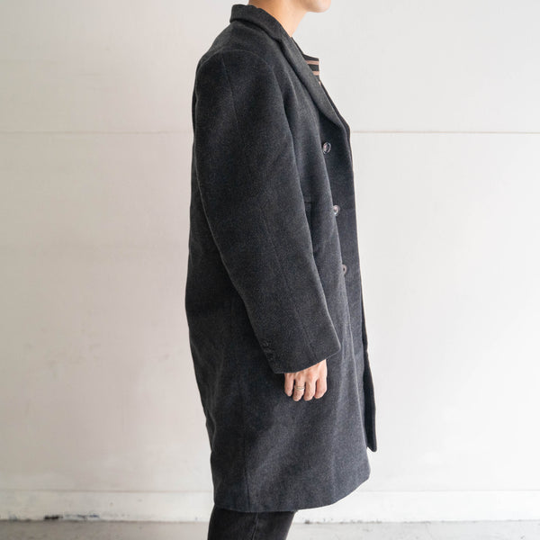 1970-80s Japan vintage dark gray wool set in sleeve coat