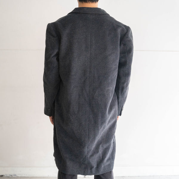 1970-80s Japan vintage dark gray wool set in sleeve coat