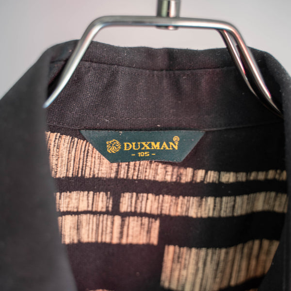 1990s black × beige all over pattern l/s shirt