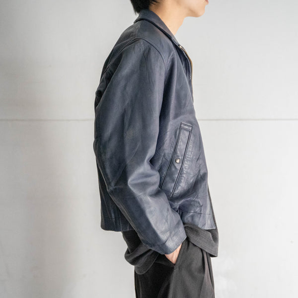 1970-80s French military pilot leather jacket -government supply-