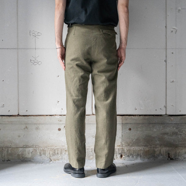 1970s Belgium military wool one tuck dress pants 'dead stock'