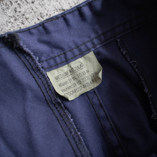 2000s navy cotton × poly cargo pants