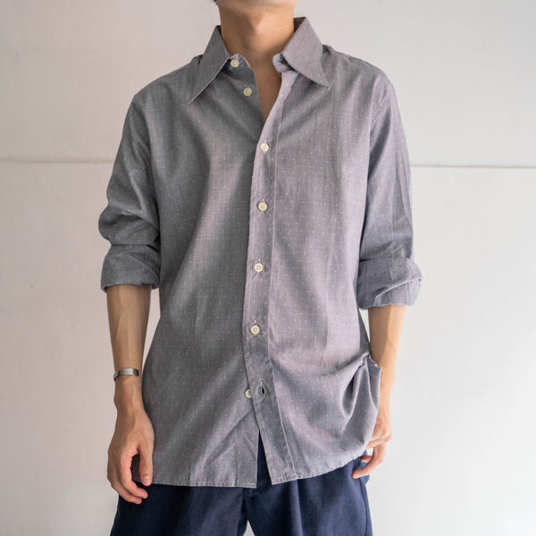 1970-80s houndstooth × dot l/s shirt