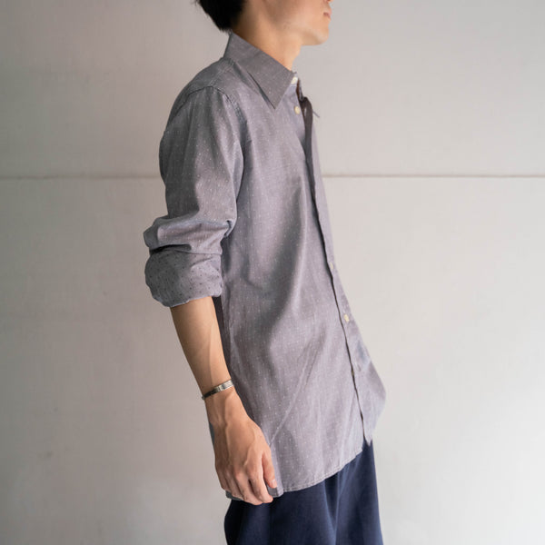 1970-80s houndstooth × dot l/s shirt