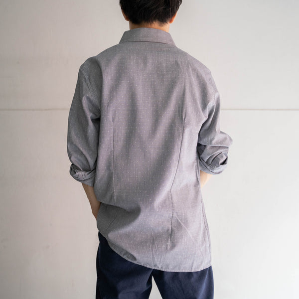 1970-80s houndstooth × dot l/s shirt