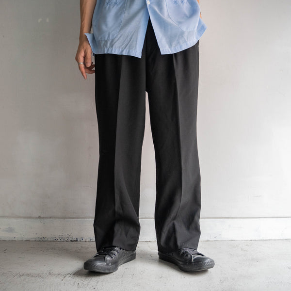 2000s Japan vintage black wool slacks -light weight-