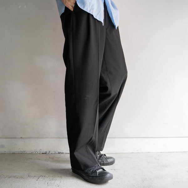 2000s Japan vintage black wool slacks -light weight-