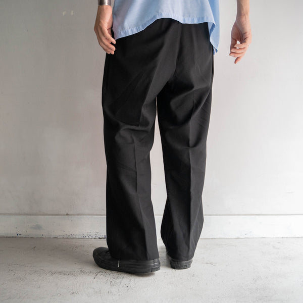2000s Japan vintage black wool slacks -light weight-