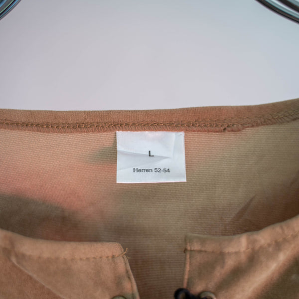 1990-00s brown fake suede ethnic smock jacket -2