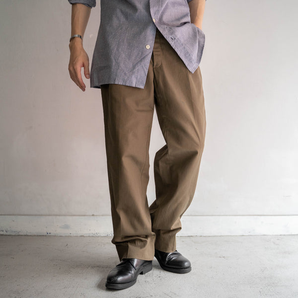 1990s Italian military dark brown chino slacks