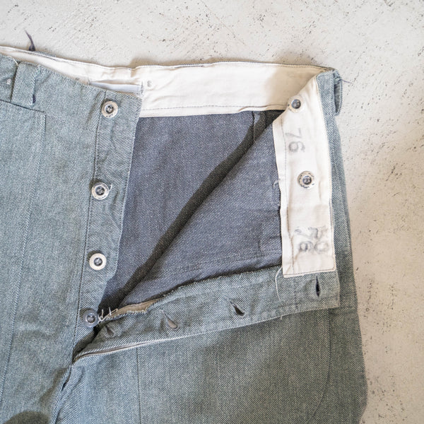 1950-60s Swiss military denim work pants