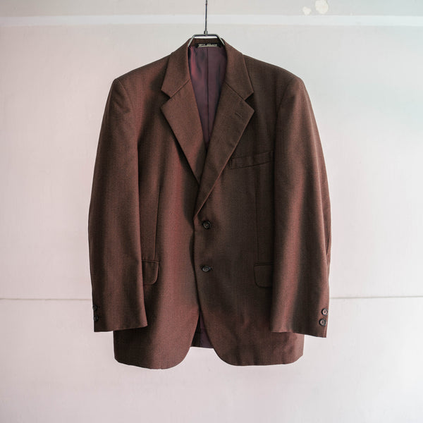1980s Japan vintage brown weavy tailored jacket