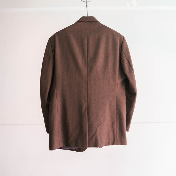 1980s Japan vintage brown weavy tailored jacket