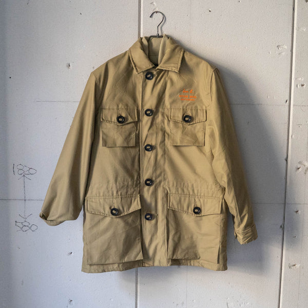 1990s Canada beige color nylon jacket - with down liner-