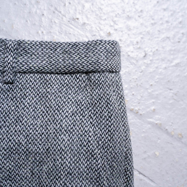 1990s Japan vintage black × white chevron pattern wool slacks