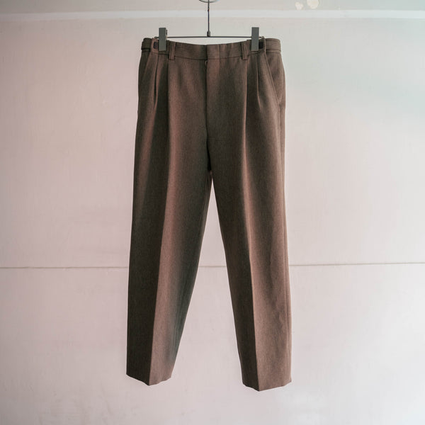 1990s Japan vintage brown weavy slacks -side adjuster-