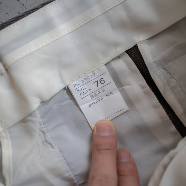 1990s Japan vintage brown weavy slacks -side adjuster-