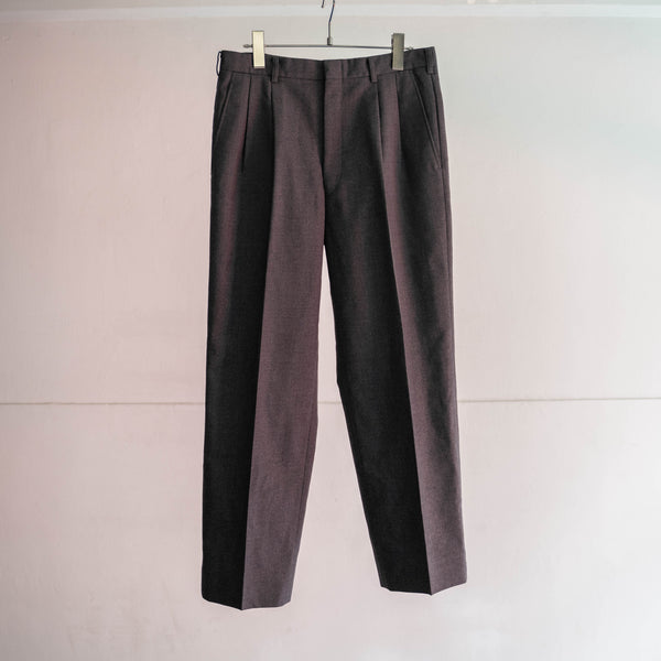 1990s Japan vintage gray wool 2tuck slacks