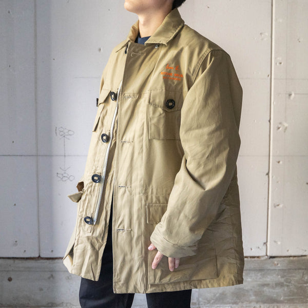 1990s Canada beige color nylon jacket - with down liner-