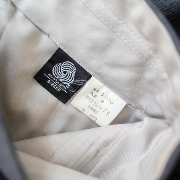 1990s Japan vintage gray wool 2tuck slacks