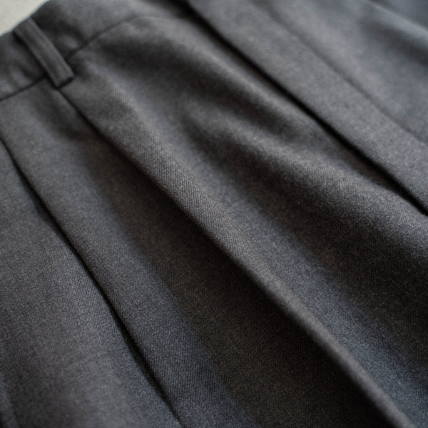 1990s Japan vintage gray wool 2tuck slacks