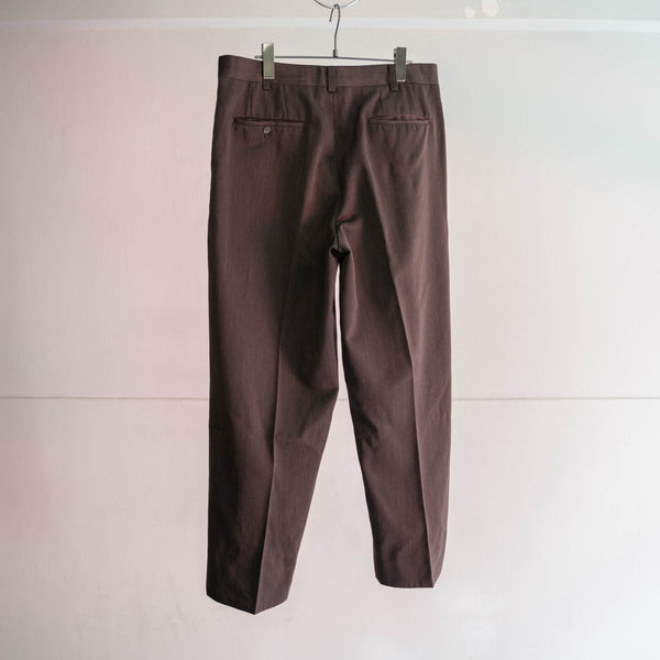 1990s Japan vintage dark brown chambray slacks