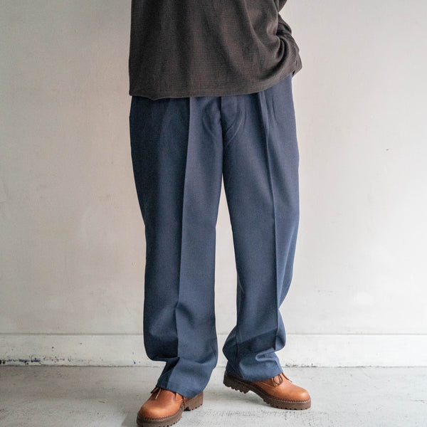 around 1980s Japan vintage dark blue work pants -strange pocket- 'dead stock'