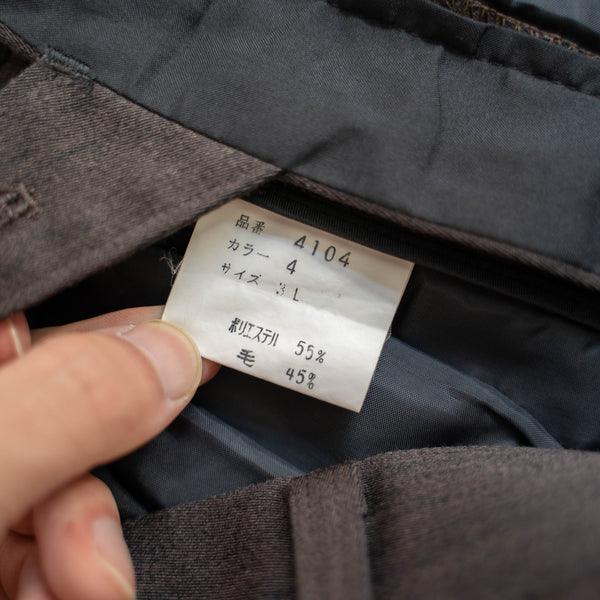 1990s Japan vintage dark brown chambray slacks