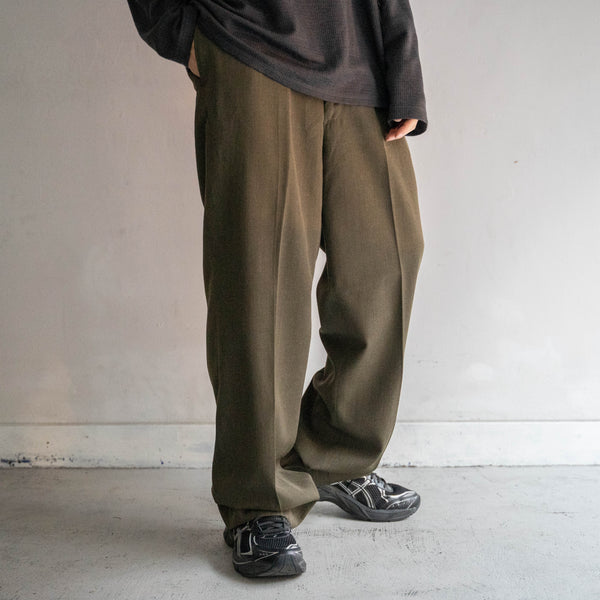 1980s US military dark khaki straight dress pants