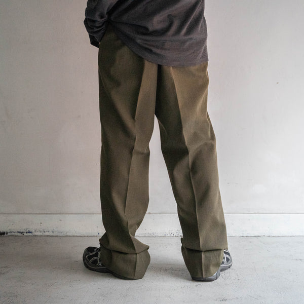 1980s US military dark khaki straight dress pants