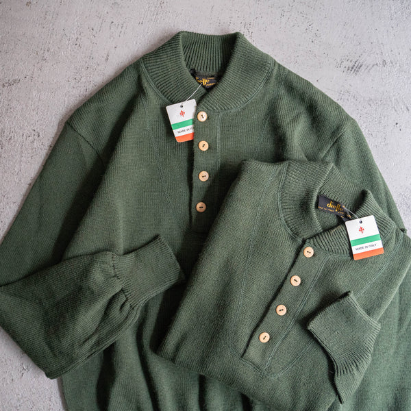 1990s Italy green pullover knit 'dead stock'