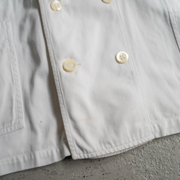 around 1960s France white color double breasted chef jacket