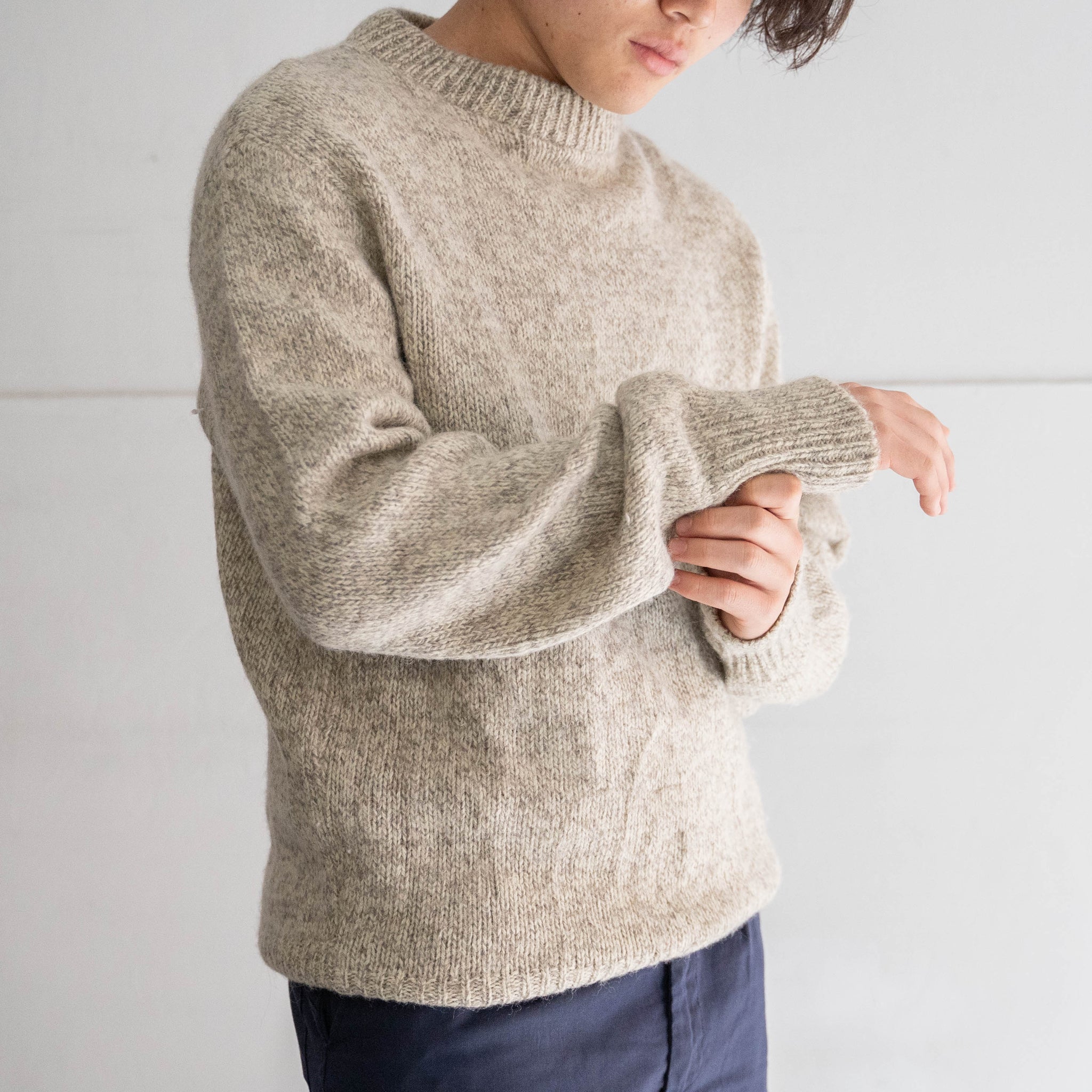 around 1990s off white × beige color wool knit