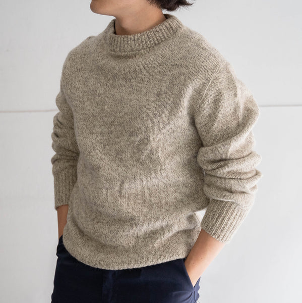 around 1990s off white × beige color wool knit