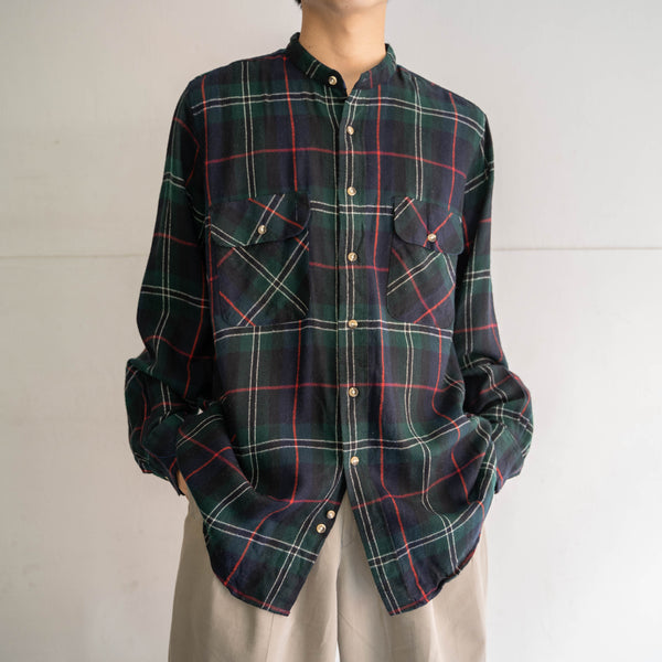 1990s black watch no collar l/s shirt