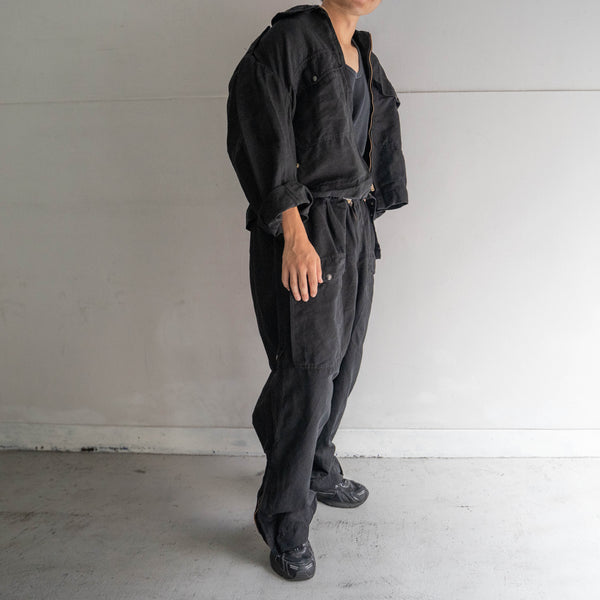 1960-80s Italian military helicrew pants 'dead stock' -black dyed-