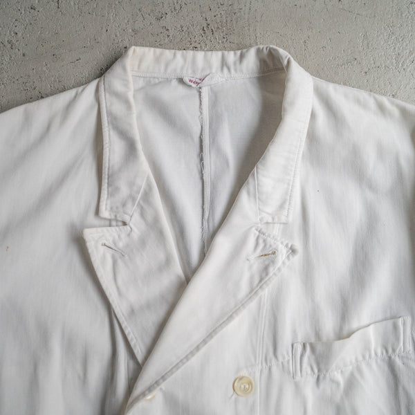 around 1960s France white color double breasted chef jacket